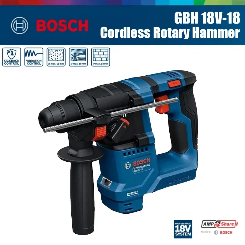 Power Tools Professional - Martillo Rotatorio Inalámbrico Bosch GBH 18V-18,