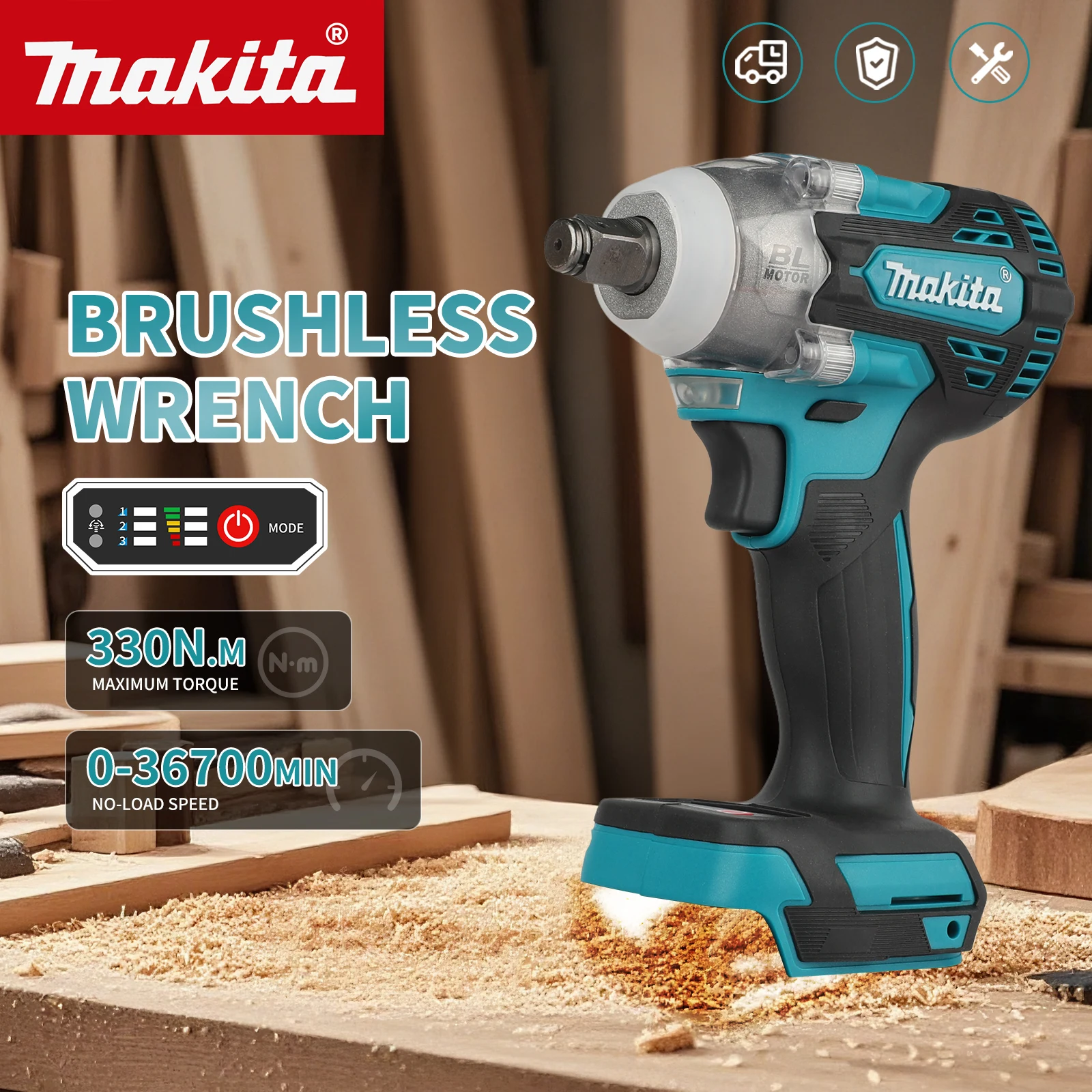 Makita Drill Dtw300 - Llave de impacto sin escobillas Makita