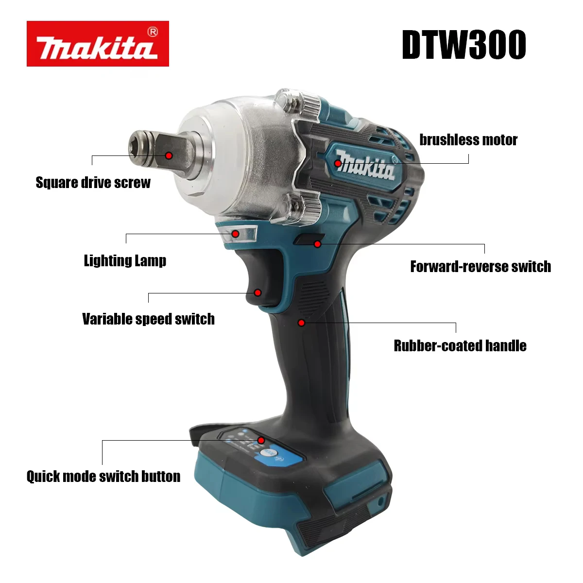 Llave de impacto DTW300 con ba - Makita Drill Dtw300 reseña y precio