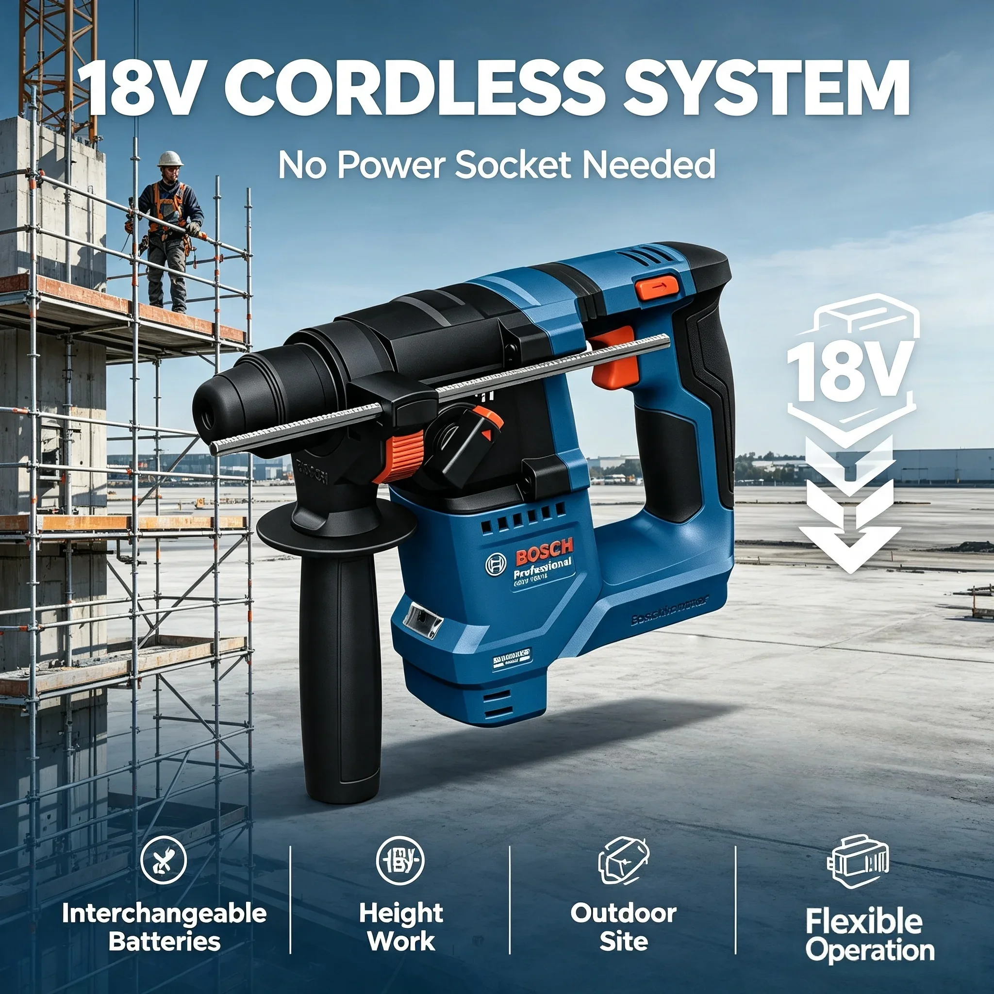 Martillo Rotatorio Inalámbrico - Power Tools Professional reseña y precio